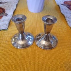Punching Creation Sterling Silver Candle Holders