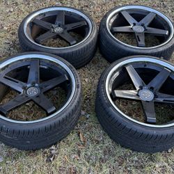 22” Blaque Diamond Wheels w/ Advanta HPZ-02 Tires