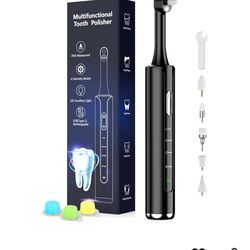 CrazyNov Tooth Polisher, Rechargeable Teeth Polisher with 5 Brush Heads, 4 Speed Modes, Tooth Whitening