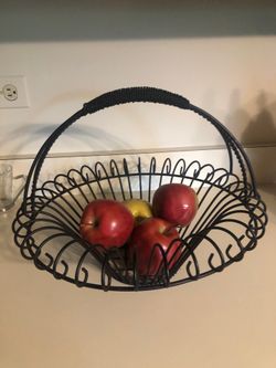 Black metal basket