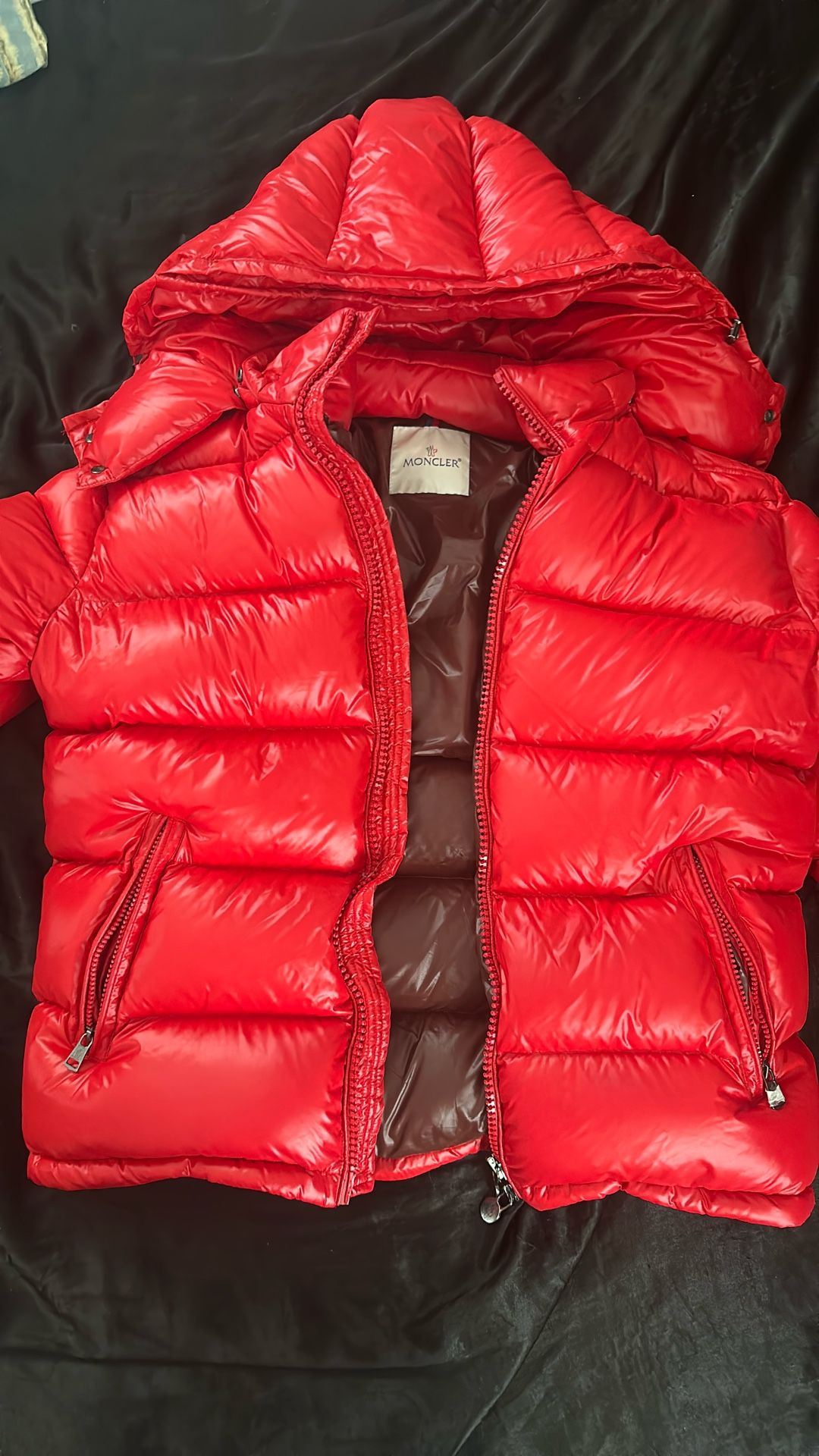 Moncler Maya Puffer Jacket Red, Size 2(medium)