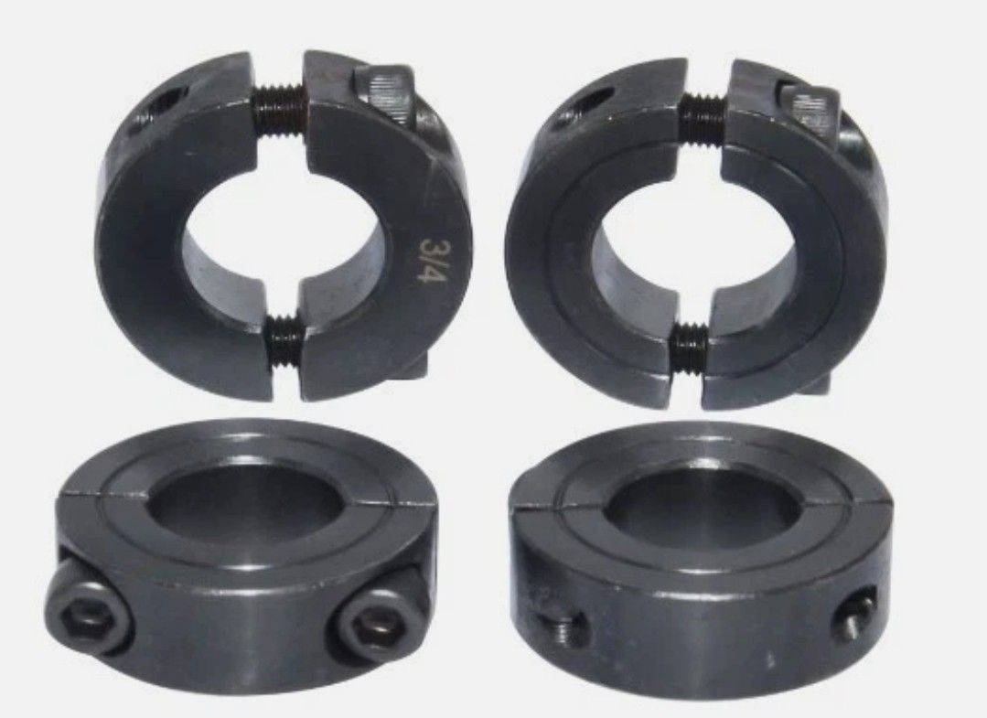 Shaft Collars 5/8" Bore OD 1-5/16" Double Split Black Oxide Screw Style (8 Pcs