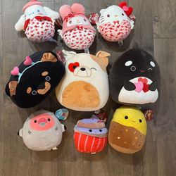 Lots of 9 Valentine’s Day Squishmallow various sizes