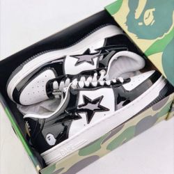 Bape Men Shoes Size 11 Black And White
