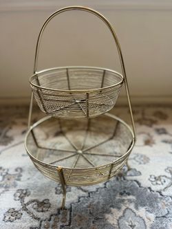 tiered metal basket