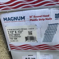 Magnum 21 degrees Round Head Plastic Strip Nails 2 1/2 X .131