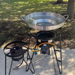 Concave Comal Set, Stainless Steel Comal with Propane Burner