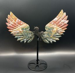 Ocean Jasper Pegasus Wings On Stand