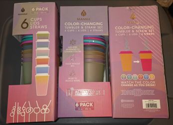 Manna Color-Changing Tumbler & Straw Set 6-Pack