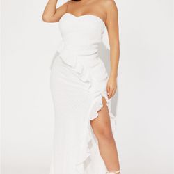 So Cute Ruffle Maxi Dress - White