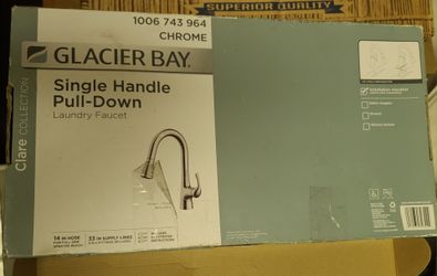 Glacier Bay Clare Chrome Pull Down Laundry Faucet New Open Box