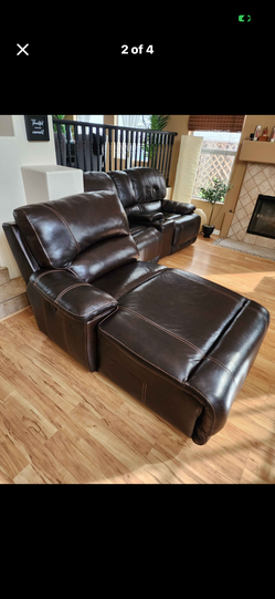 Beautiful elegant upscale luxury Brown All Electric Powered Sectional Sofa