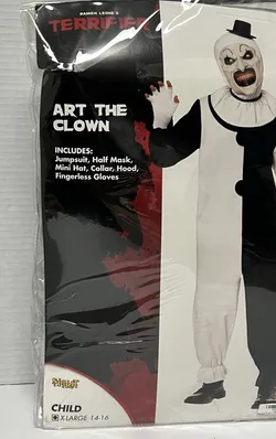 Spirit Halloween Terrifier Art the Clown Kids Costume Child Size XL 14-16 New