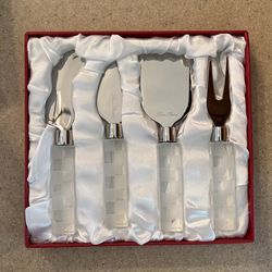 Lucien Piccard Cheese Set New & Signed 