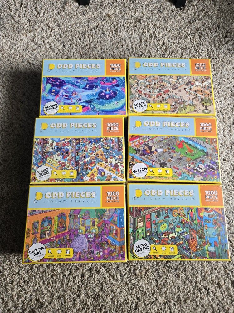 6 Odd Pieces 1000pc Puzzles 