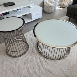 Glass Coffee Table & Side Table