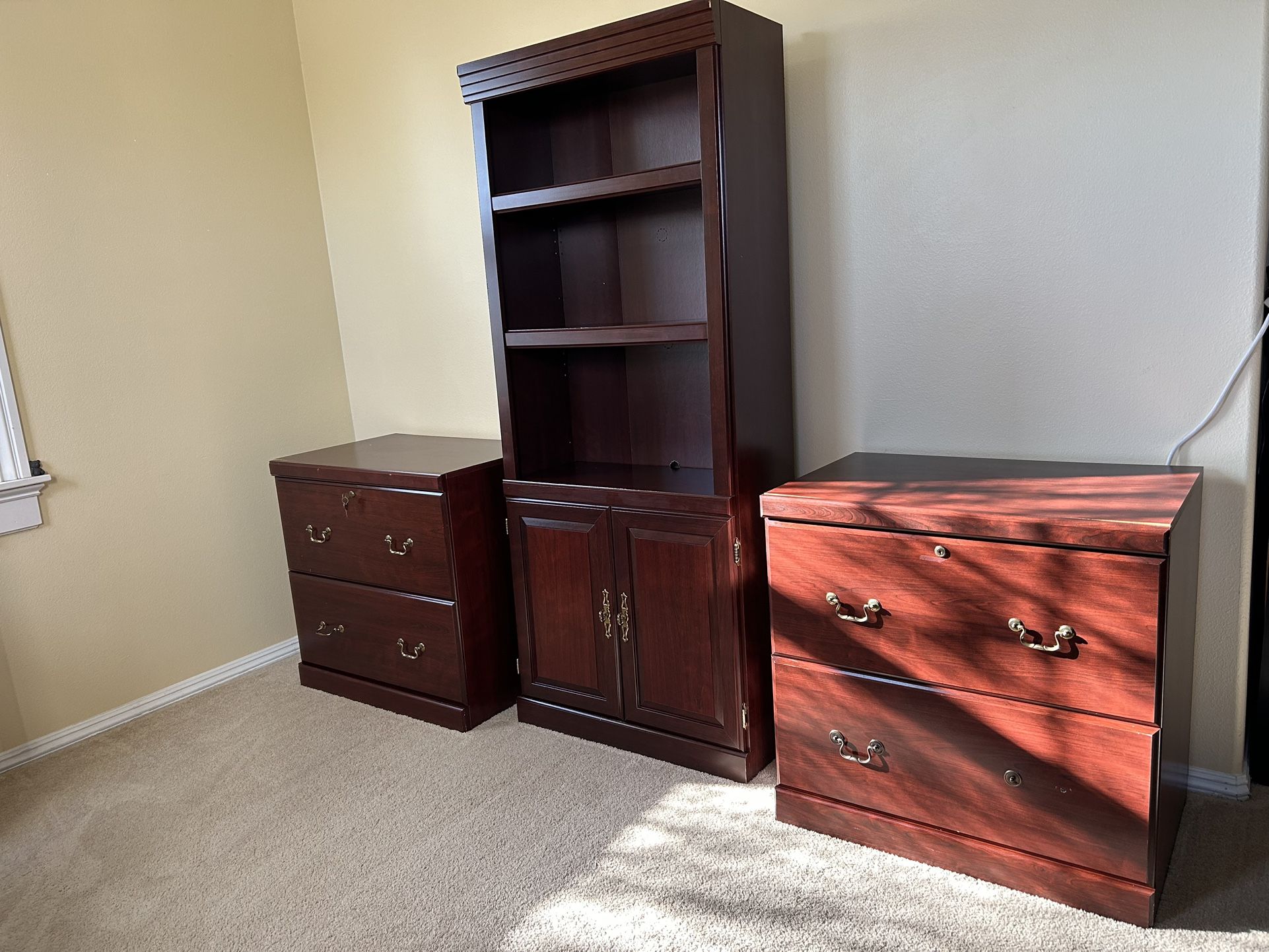 2 File Cabinets And 1 Bookcase