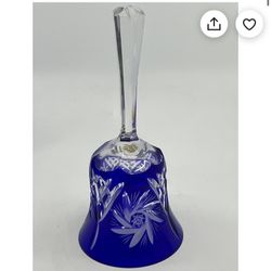 Antique Crystal Blue Glass Bell