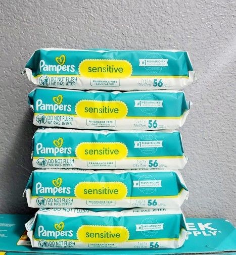 Pampers Sensitive Wipes 5 Packs For $11