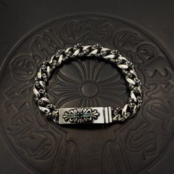 Classic vintage green diamond cross flower half flower Cuban bracelet