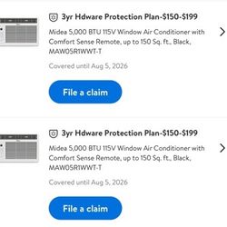 Midea 5000 BTU AC Within Manufacturer Warranty And Extended Walmart Warranty