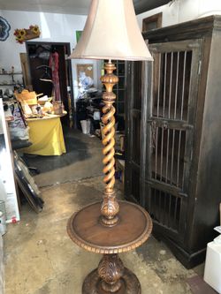 Antique hand carved lamp