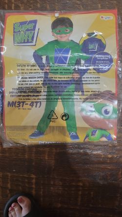 SUPER WHY HALLOWEEN COSTUME WITH MASK & CAPE - BOYS - 3T- 4T 