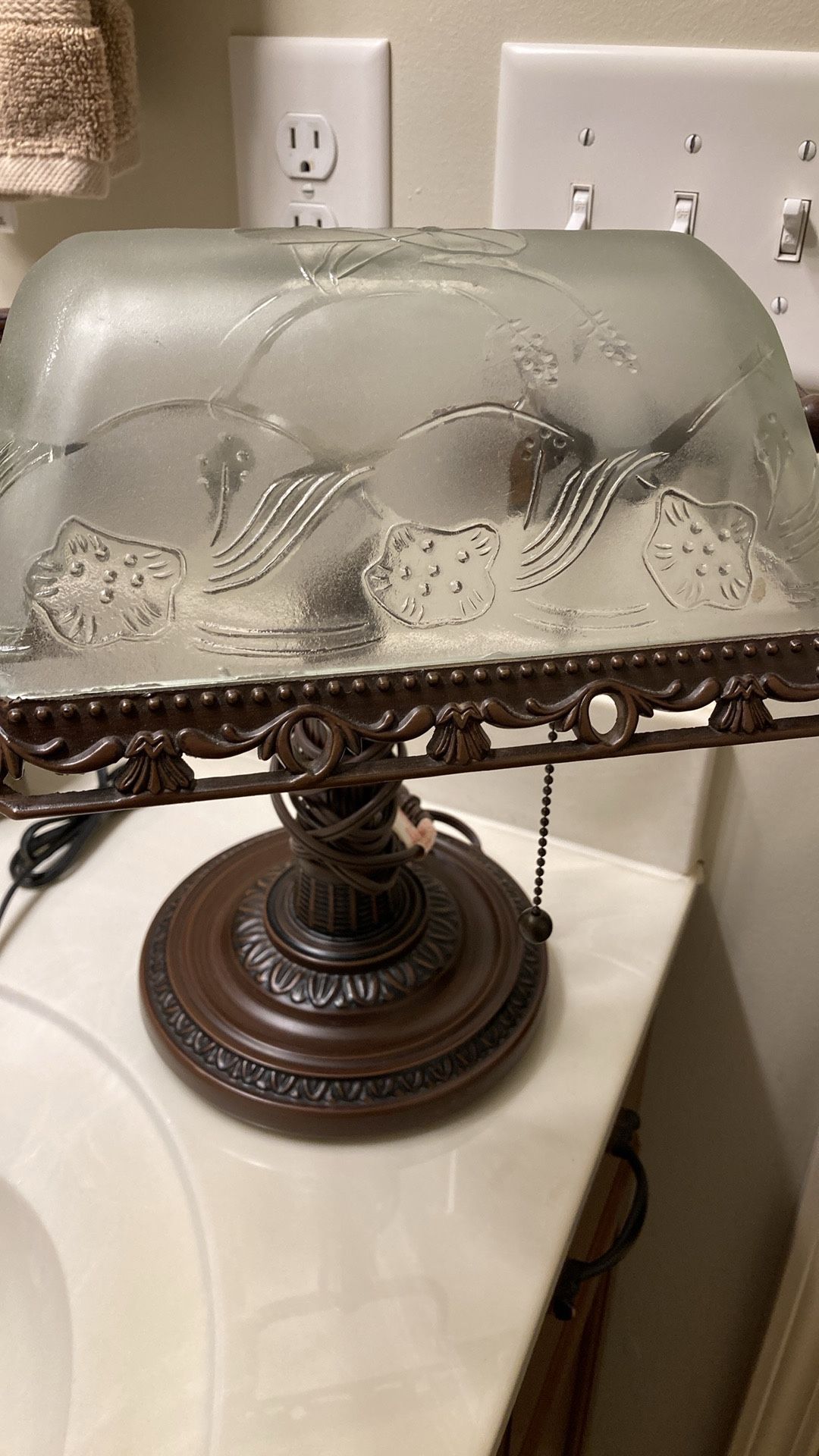 Antique Bronze Bankers Lamp