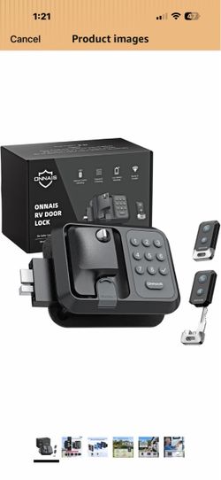 ONNAIS Keyless RV Door Lock - Fits Most Trailers & 5th Wheels Anti-Prying Heavy Duty Full Metal, 100ft remote FOB unlock, Keyless keypad entry, Peek-p