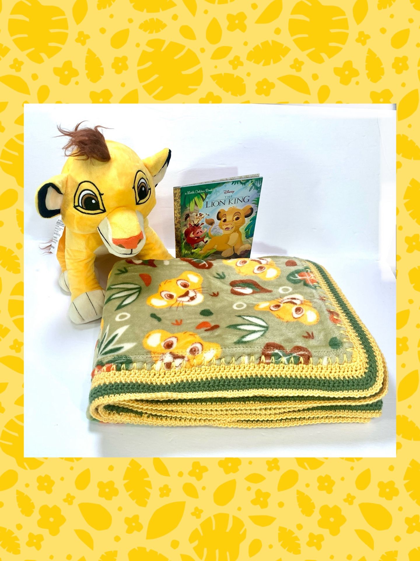 Simba Lion King Plush Crochet Baby/Youth Blanket Gift Set