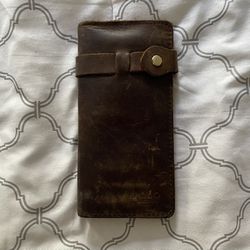 Leather Billfold Wallet with Coin Pouch Purse