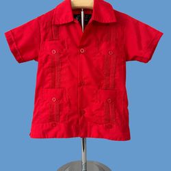 Boy’s Red Guayabera • 2T