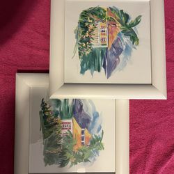 Caribbean Cottage Framed Wall Art - Set of 2