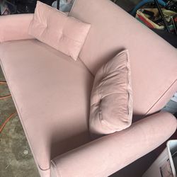Small Modern Loveseat Sofa, 2 Seat Sofa Couch, Like New , Good Condition (pink)