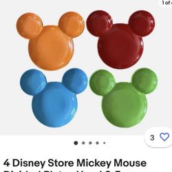 Vintage Disney Store Set Of Mickeys Plates