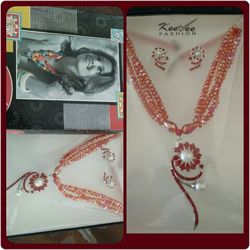 Crystal necklace with earrings brand new with box..