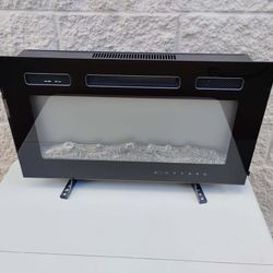 30" Electric Fireplace Wall Mounted and Recessed 750/1500w IF-1330TCL