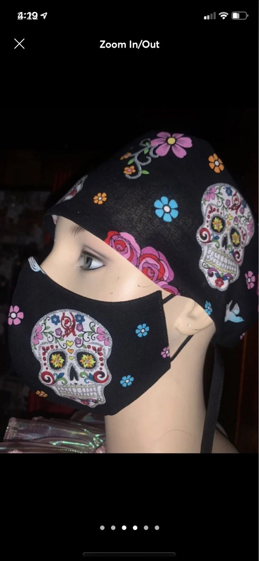 Sugar Skulls Scrub Cap And Face Mask