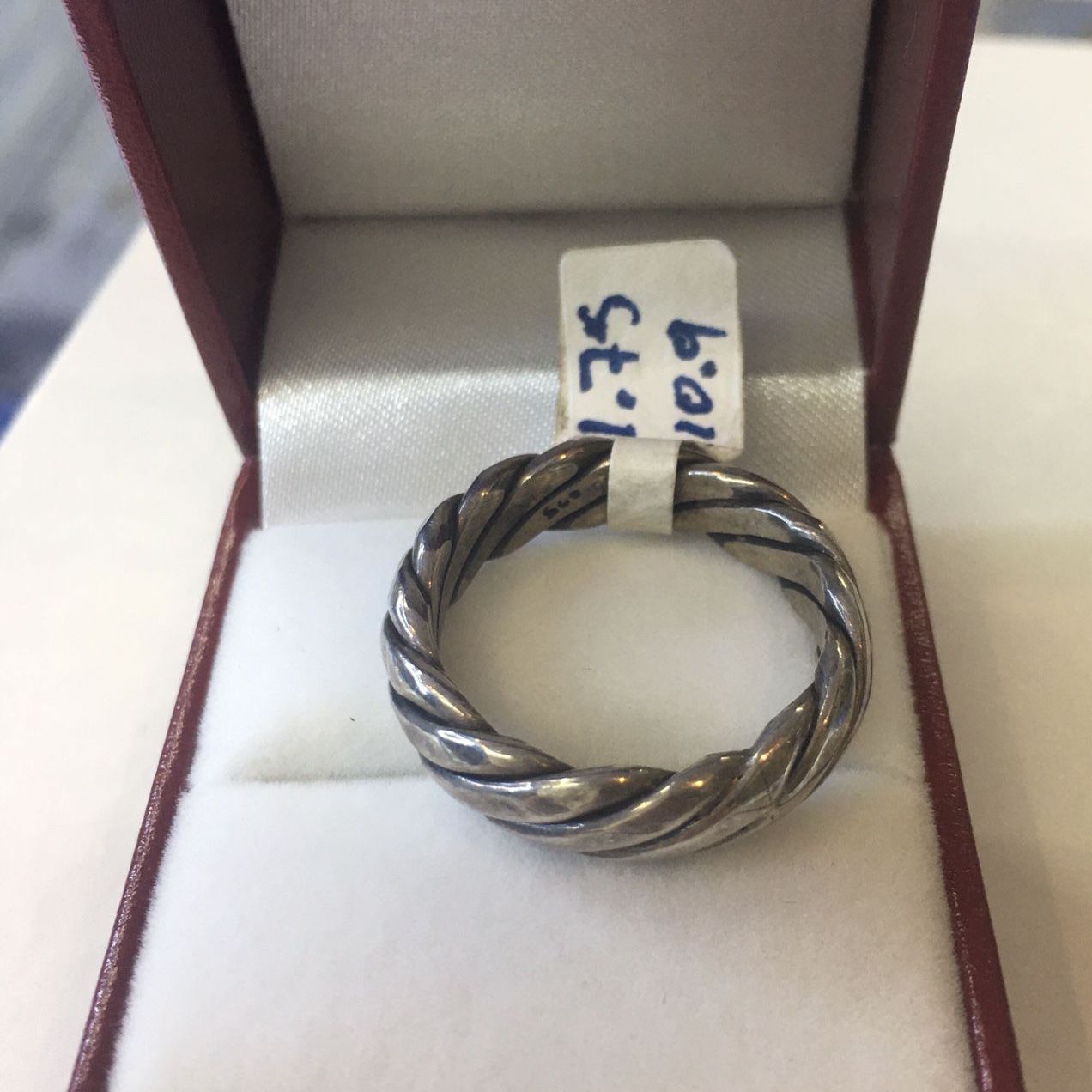 Waived Sterling Silver 925 band Size 11.75 New Solid