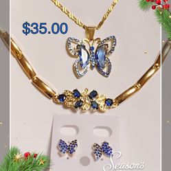 Blue Butterfly 🦋  Necklace Set 
