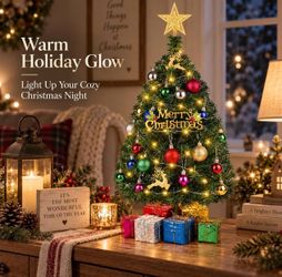 ✨ 2 FT MINI CHRISTMAS TREE WITH LIGHTS | ÁRBOL DE NAVIDAD MINI DE 2 PIES ✨🎄
