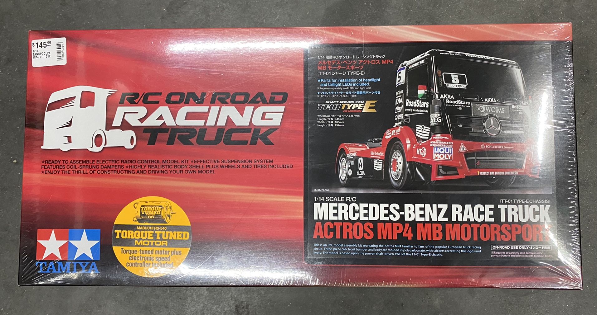 Tamiya Tt01 Type E 1/14 Scale Rc Kit Mercedes Benz Race Truck Actros MP4 Mb Motorsport