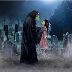 Soul Sucker Demon Reaper And Child Halloween Prop