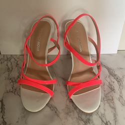 Pink And White Sandle Heels Size 7
