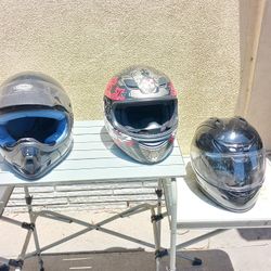 3 Motorcycle Helmets $60 For All Three