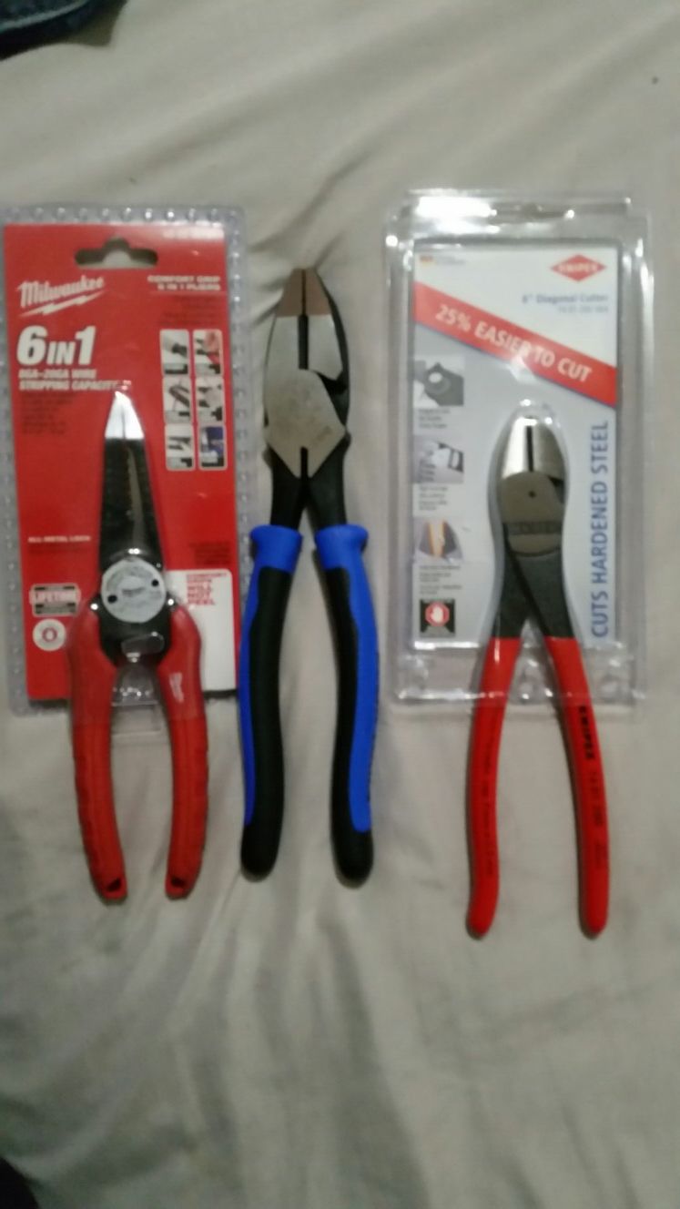 NIPEX, KLEIN, MILWAUKEE, DYKES, 6 IN 1 STRIPET, LINEMAN PLEIRS