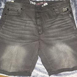 Men Black Jean Shorts Size 50
