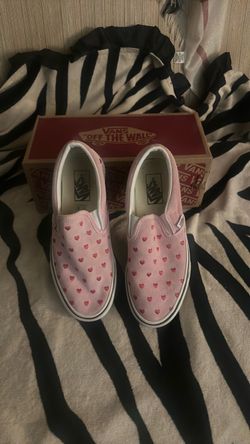 Vans Classic Slip-On Pink Heart Sneakers