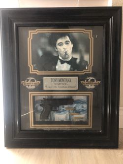 Scarface Gun Bullets Frame Shadow Box