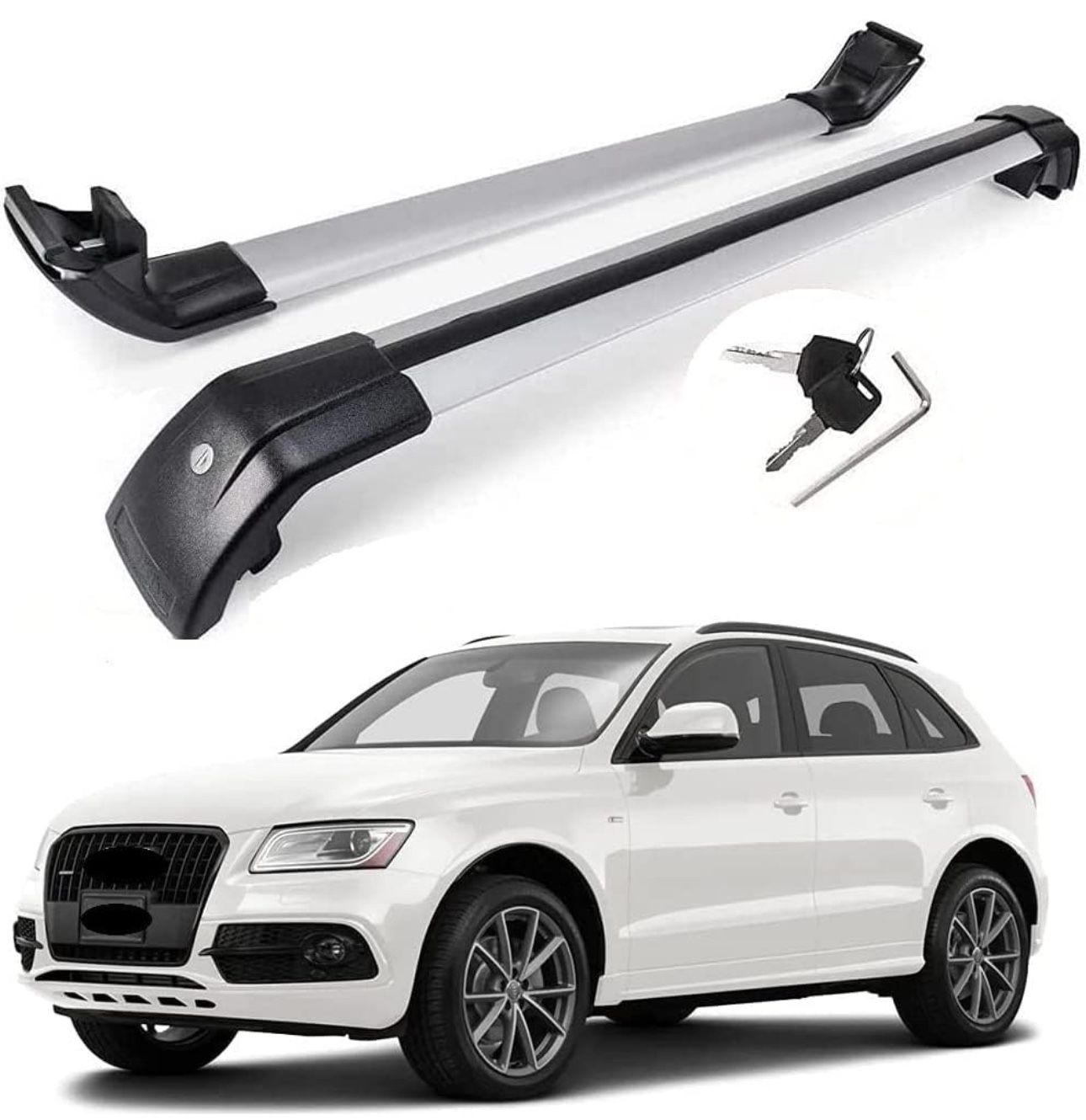 Loading 165lbs Cargo Racks for Audi Q5 2009-2017 Roof Rack Cross Bars Luggage Rail Carrier Lockable Brand new in box; retail for $100.00; yours for $